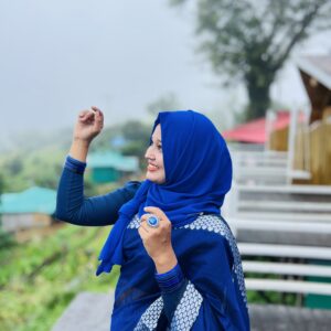 Girls Mirror Saree Blue